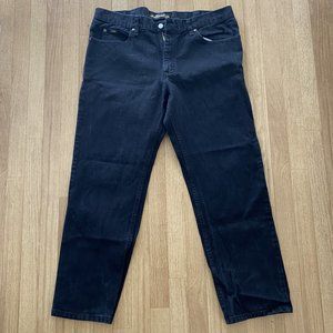 LEE Regular Fit Straight Leg Black Denim Jeans Size 38 X 30